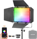 Godox LP400R RGB LED Video Light with Barndoor, 36W 1800K-10000K 6480Lux LED Panel Light with 14 FX Effects APP Control CRI/TLCI 96+ Dimmable 0-100% Studio Soft Lights for Photography by GODOX
