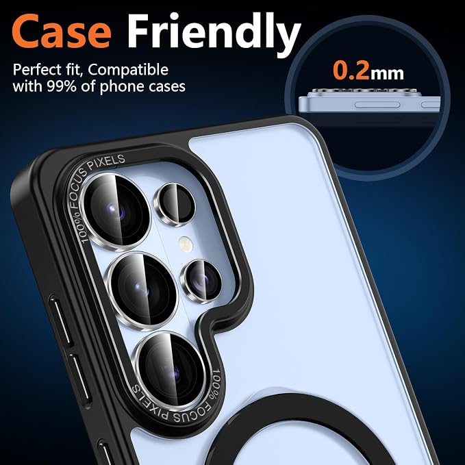 for Samsung Galaxy S26 Ultra Camera Lens Protector, Individual Metal Ring Tempered Glass Lens Cover, [Strong Adsorption] Scratch Resistant Ultra-Thin HD Clear Lens Cover, 1 Set-Clear Ring - Image 6