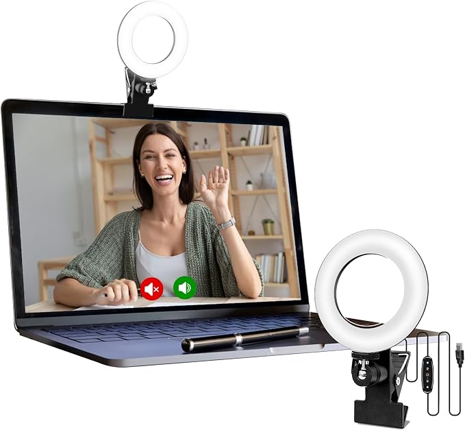 Video Conference Lighting Kit, Ring Light for Monitor Clip On | for Remote Working, Distance Learning,Zoom Calls, Self Broadcasting and Live Streaming, Computer Laptop Video Conferencing - Image 8