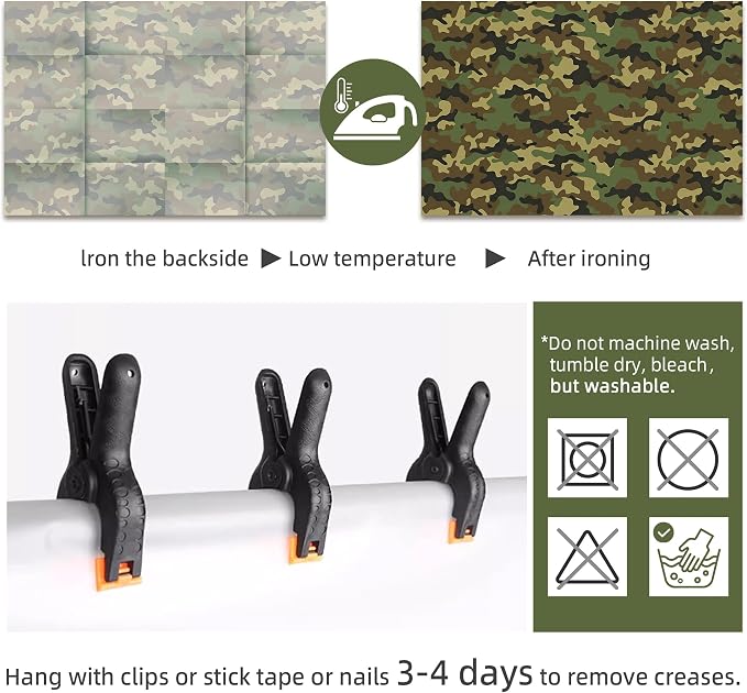 7x5ft Fabric Camouflage Backdrop Army Soldier Military Camo Background | Camo Background for Soldier Theme Party Decorations Kids Adults Birthday Shooting Photo Studio Props - Image 5