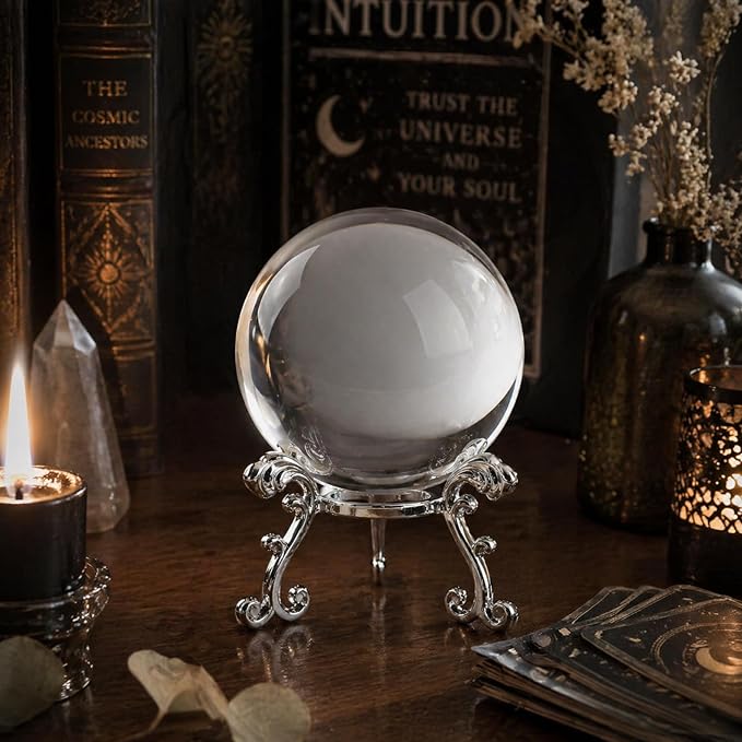 ZEERSHEE 3.1in Crystal Ball with Stand, Photography Prop for Decor | Premium K9 crystal Polished for exceptional clarity Includes display stand and gift box Ready to display - Image 2