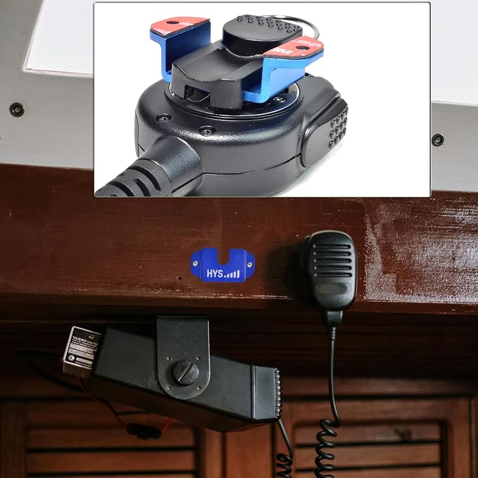 HYS Single Side 2-Way Radio Mount for Cobra Midland HT CB Radio/Speaker Mic | VHF UHF GMRS radio handheld transceivers, lightweight, carry between vehicles,ready to install, installs on any flat surface - Image 7