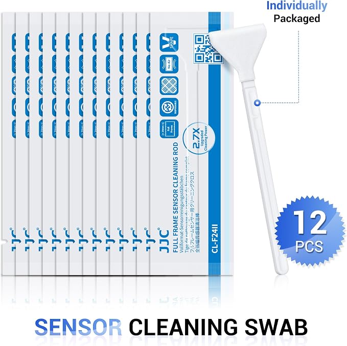 12 pcs 24 mm Full-Frame Sensor Microfiber Cloth Cleaning Swab | Cleaning Stick for Reflex & Mirrorless Digital Camera CCD CMOS Disposable Camera Sensor Swab Kit - Image 2