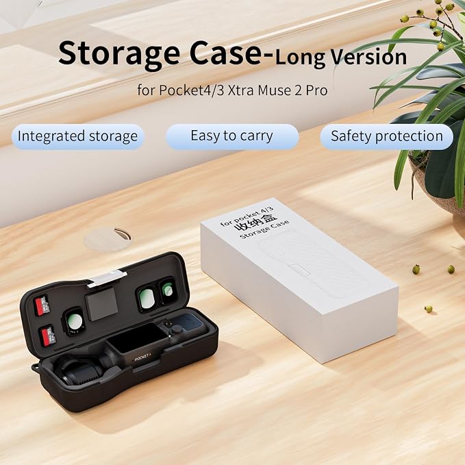 Portable Hard Case for DJI Osmo Pocket 4/3 Xtra Muse Camera Accessories | Rigid PC Storage Case, Portable Premium Protective Cover with 3 Magnetic CPL ND Filter Slots & 2 Memory Card Storage Slots - Image 6