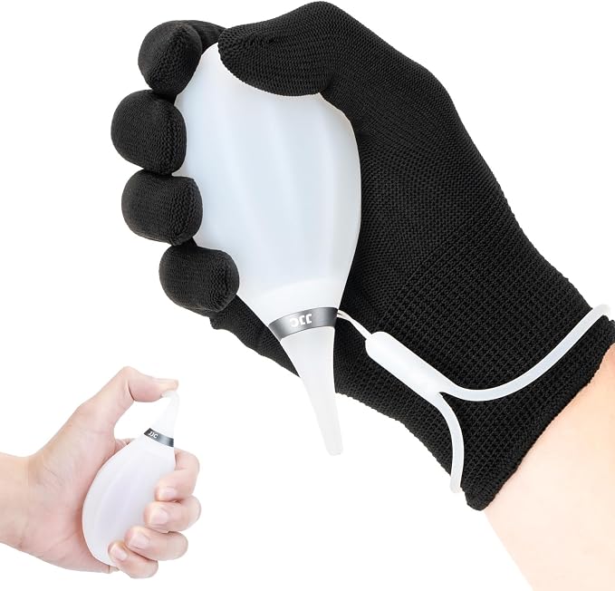 [Upgraded Version] Soft Tip Silicone Camera Dust Blower Lens Air Blower,Camera Lens Cleaner Air Blower for Sensor LCD Keyboards Filters Alcohol Ink Printing,Dust Blower Replace Canned Air-White by JJC