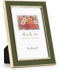 Premium Metal Picture Frame 4x6 Inches with Velvet Back Cover - Elegant and Durable Photo Frame for Displaying Cherished Memories, Perfect as Desk Decor, Home Office Accessory,Green picture frame by Unknown