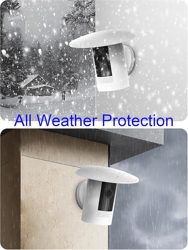 Sun Rain Shade Camera Cover Compatible with Ring Outdoor Cam Plus/ Ring Stick Up Cam Battery/ Plug-In, Camera Shield Protective Case for Resistant UV, Weatherproof, Easy to Install (White) - Image 5