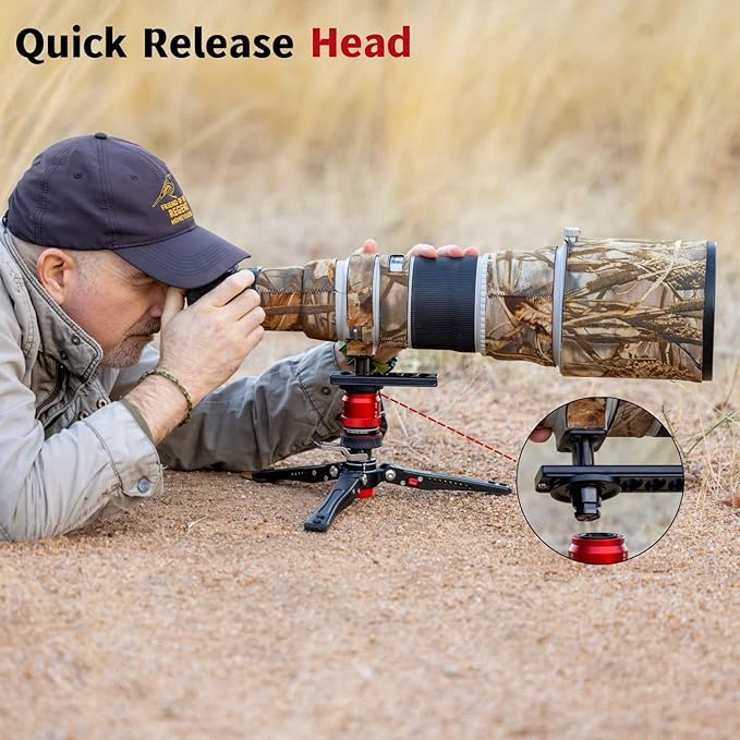 IFOOTAGE Cobra 3 Base-P,Portable Tabletop Mini Tripod Mount with Pedal Locking Control,Quick Release Platform,Max Load 17.6 lbs - Image 4