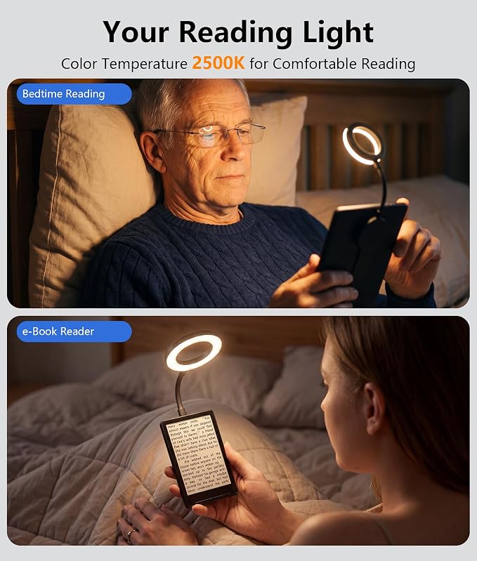 Magnetic Selfie Light,Gooseneck LED Ring Light, Portable Reading Light, Video Conference Light, 5 Brightness Levels,8 CCT Adjustable, Flexible Arm LED Lights for iPhone,iPad,Laptop,Kindle,Book - Image 4
