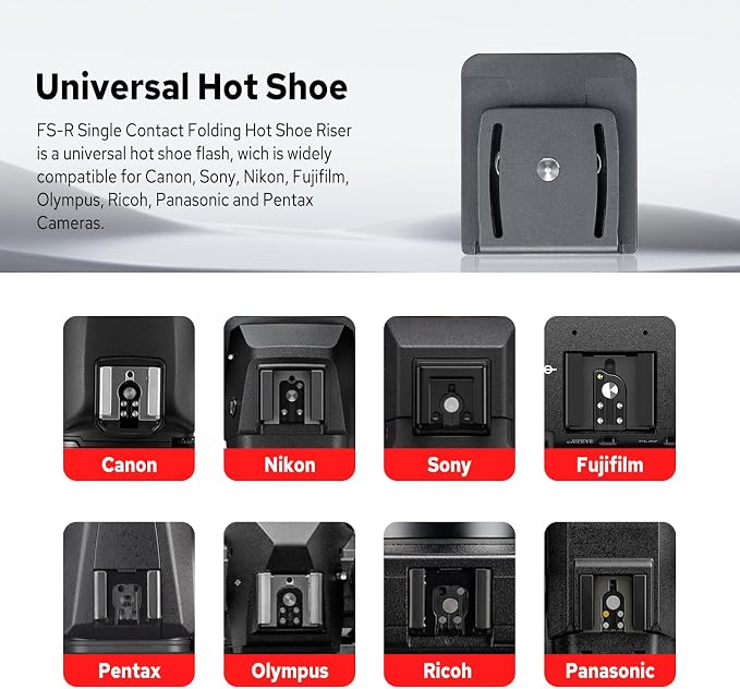 Godox FS-R Single Contact Folding Hot Shoe Riser, HotShoe Extender Mount Adapter Compatible with iM30, iM20, iM22 for Flexible Flash Positioning - Image 5