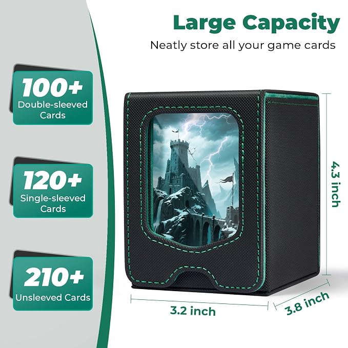 Fabmaker Deck Box Compatible with MTG Commander,Comman-der Deck Box Storage | Trading Card Storage Box with Comman-der, Fits 100 Double-Sleeved Cards, Card Box Compatible with Magic the Gathering, Grey - Image 5