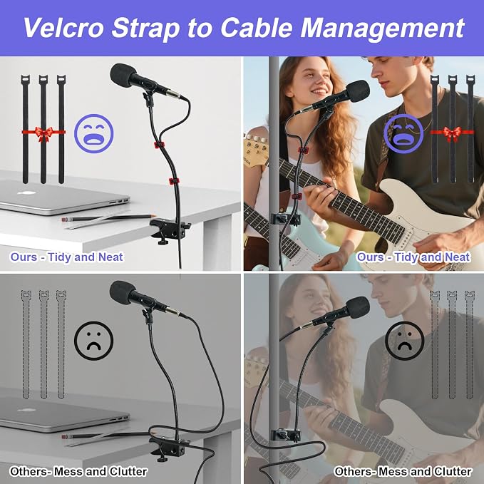 2 in 1 Quick-Release Microphone Holder, Gooseneck Microphone Stand Holder Compatible with Shure/Fifine / AT2020 / Pyle/Blue Snowball/Razer for Lectern Meetings Lectures Pulpit Streaming Gaming Studio - Image 6