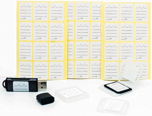 (120 Count) SD Card Label Stickers/Flash Drive Labels with 6 Free SD Card Cases & a Storage Box - Stick-On, Removable by LeongLzt