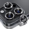 Choiche for iPhone 16 Pro/iPhone 16 Pro Max Camera Lens Protector | Ultra HD, Bling 9H Tempered Glass Camera Cover Screen Protector Metal Ring Decoration Accessories (Glitter-Black) by Choiche
