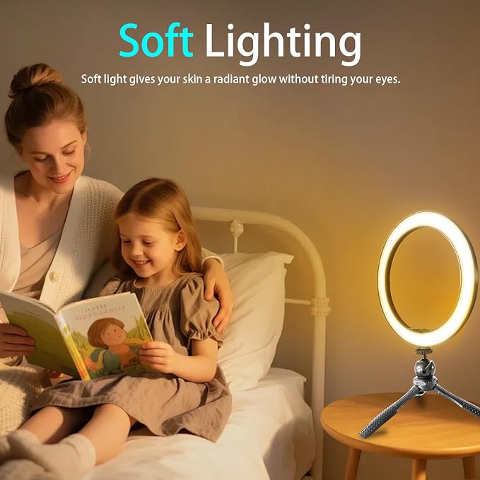 10" Desk Ring Light with Stable Tripod & Phone Holder, 120 LEDs 5-Color 10-Level Dimmable, Wireless Bluetooth Remote, Phone Selfie Light for Desk/Zoom/YouTube/TikTok - Image 2