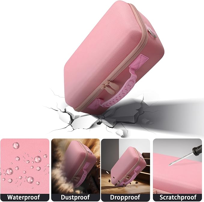 Hard Case for Canon EOS Rebel T7/T100/R50/R100 DSLR Camera with Lens | Fits for Canon T7/T100/R50/R100/R5/R6 V//R6 Mark II DSLR Camera and Lens, With Shoulder Strap, Protective Case, Pink - Image 5