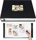 HoneyTolly Large Photo Album Self Adhesive, DIY Scrapbook Album for 4x6 8x10 10x12 Pictures, 60 Pages Linen Cover Memory Book, Ideal Gift for Family Wedding Baby Christmas Anniversary(Black) by HoneyTolly