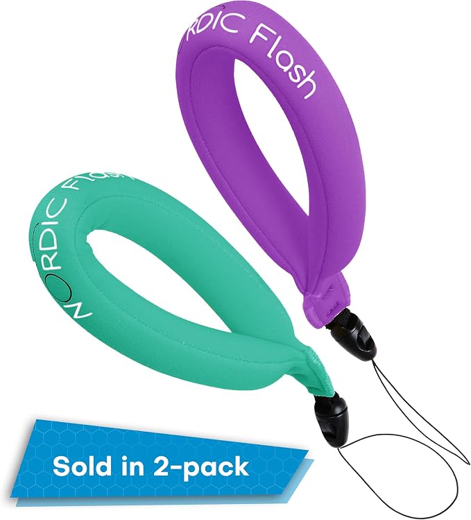 Nordic Flash Floating Wrist Strap (2-pack) for Phone & Action Camera - Compatible with GoPro Hero 13, Insta360 X4, DJI Action 5 Pro, OM System TG-7, Kodak PixPro WPZ2 & iPhone - Turquoise & Purple - Image 7