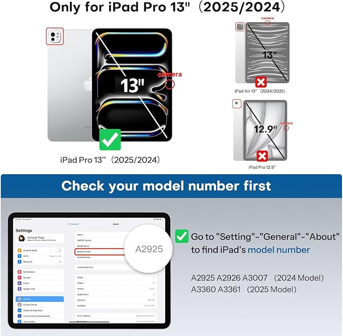 SPARIN 2+2 Pack Screen Protector for iPad Pro 13 Inch M5/M4 [2025/2024] | Camera Lens Protector+Tempered Glass with Alignment Frame for ipad pro 13 8th/7th Gen, Case Friendly/Apple Pencil Pro support - Image 2