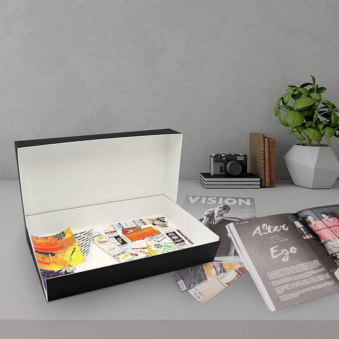 Lineco Museum Archival Storage Box, Drop Front, 11.75x18.25x3 in, Black | Acid-Free with Metal Edge, Preserves Picture Longevity, Organize Photos, Newspapers, Prints, Documents, Crafts, DIY - Image 8
