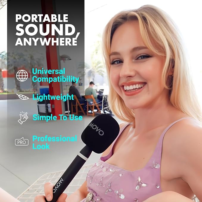 Movo iVlogger-PRO Wireless Vlogging Kit for iPhone/Android - YouTube Starter Kit with Wireless Microphone and LED Light for Content Creators - Image 6