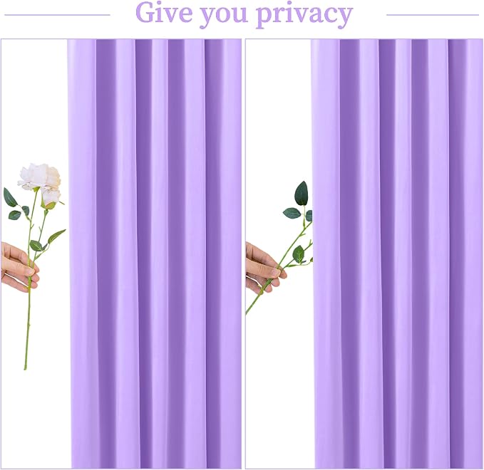 6 Panels Lavender Backdrop Curtain for Parties Wedding Wrinkle Free Light Purple Photo Curtains Backdrop Drapes Fabric Decoration for Baby Shower Photoshoot 30ft(W) x 10ft(H) - Image 7