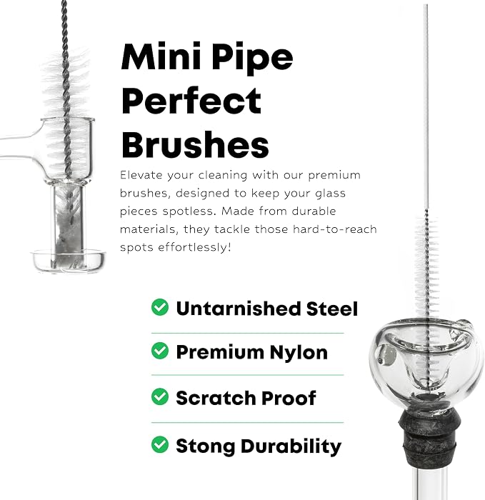 Pipe Perfect Mini Brush Set – 7-Piece Precision Cleaning Kit for Small & Hard-to-Reach Areas | Micro Detail Brushes for Glass, Metal & Silicone | Scratch-Safe, Durable & Reusable (Mini Pack) - Image 7