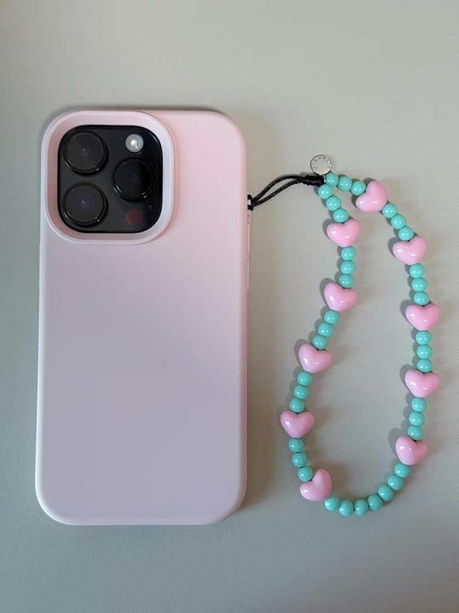 Drawwind Phone Charm Beaded Wristlet Strap Universal Cell Phone Lanyard Cute Bracelet Wrist Strap Beaded Chain String Handmade Accessories for Case Camera Bags (Sweet Hearts) - Image 4