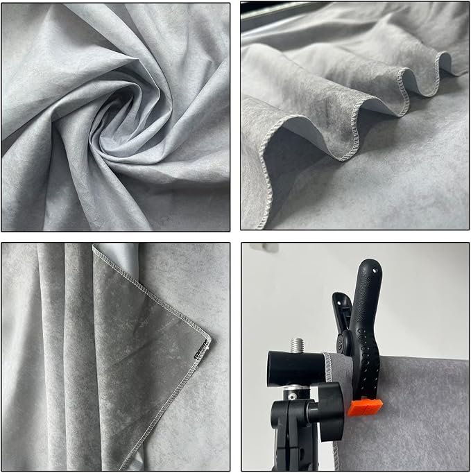 6x9ft Grey Portrait Photography Backdrops Solid Texture Abstract Photo Background for Photoshoot - Image 4