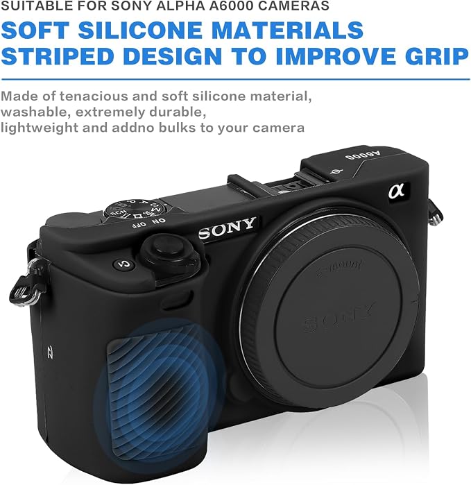 Easy Hood Case for Sony Alpha A6000 ILCE-6000 Digital Camera-Black | Buttons Marker,Soft Silicone,Anti-Scratch,Dustproof,Shockproof,Slim Fit,Lightweight,Enhanced Grip,Easy to Install&Clean - Image 3