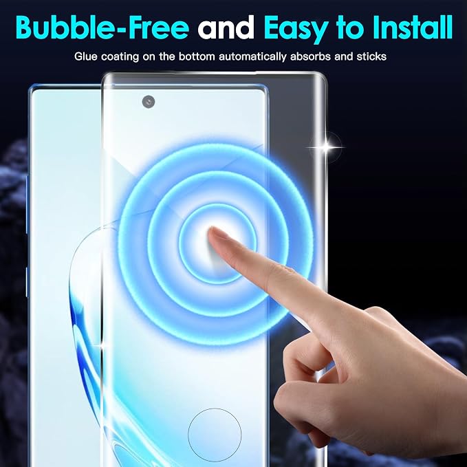 Didisky 2 Pack Screen Protector For Samsung Galaxy Note 10 Plus Tempered Glass,3D Curved Full Coverage, Anti Scratch,Bubble Free, HD Clear,Easy to Install, 9H Hardness - Image 5