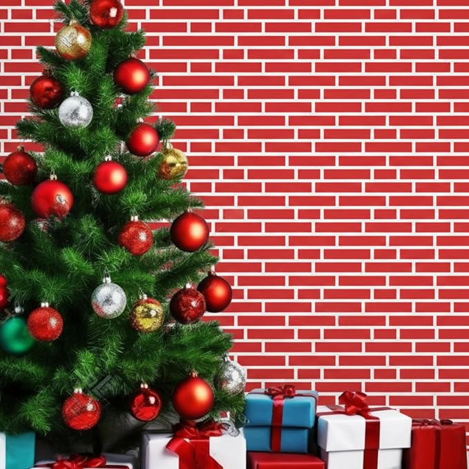 10 x 30 ft Red Brick Wall Backdrop Fabric Brick Photo Background | Large Polyester Brick Backdrop Cover for Photoshoot Home Fireplace Decoration, Newborn Birthday Party Decor - Image 4