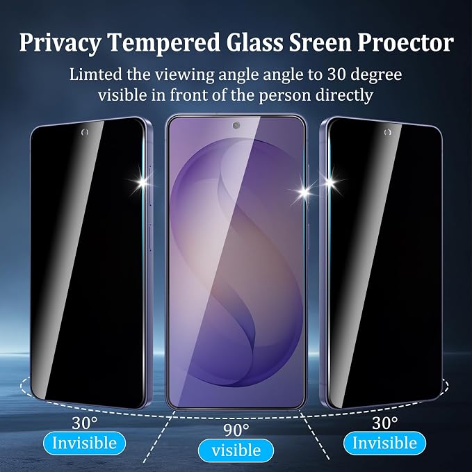 2 Pack Privacy Screen Protector for Samsung Galaxy S26, Tempered Glass Film, 9H Hardness, Anti-Scratch, Premium HD Clarity, Case Friendly, Easy Installation - Image 7