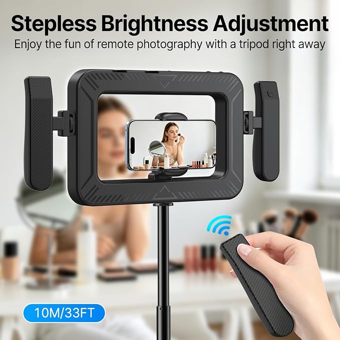 yAyusi Handheld Cell Phone Stabilizer with Light,Phone Light for Video Recording with Handle,3600mAh LED Selfie Ring Light for Phone with Phone Holder,Smartphone Video Rig for Camera,Vlog,TikTok - Image 3