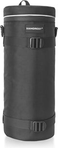 Camera Lens Case Bag for Photographyers, Zipper Waterproof Lens Protective Pouch Interior Size 6.29" x 15.35"(Nylon, Black) by XAMOREST