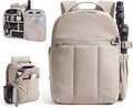 BAGSMART Small Camera Backpack for Women with Laptop Compartment, Brown | Puffy Camera Bags for Photographers, DSLR/SLR/Mirrorless Photography Camera Case, Water-resistant Travel Backpack by BAGSMART