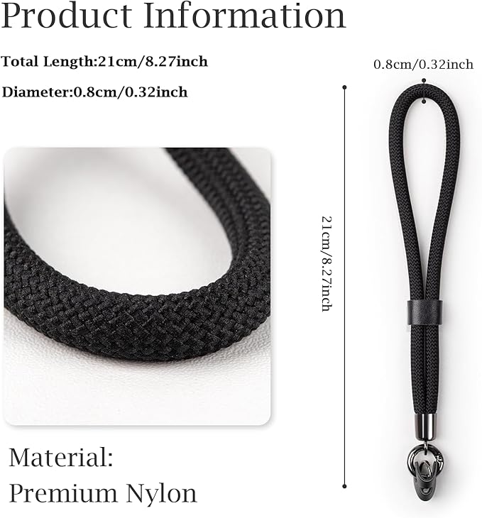 VOVMOEYA Camera Wrist Strap Rope,Camera Hand Strap Compatible with Fujifilm Nikon Canon Sony DSLR Camera - Black - Image 2