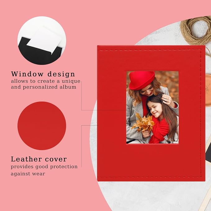 Small Photo Album 4x6 100 Pockets Leather Cover Picture Book Holds 4x6 Photos for Wedding, Baby, Family, Graduation - Image 2