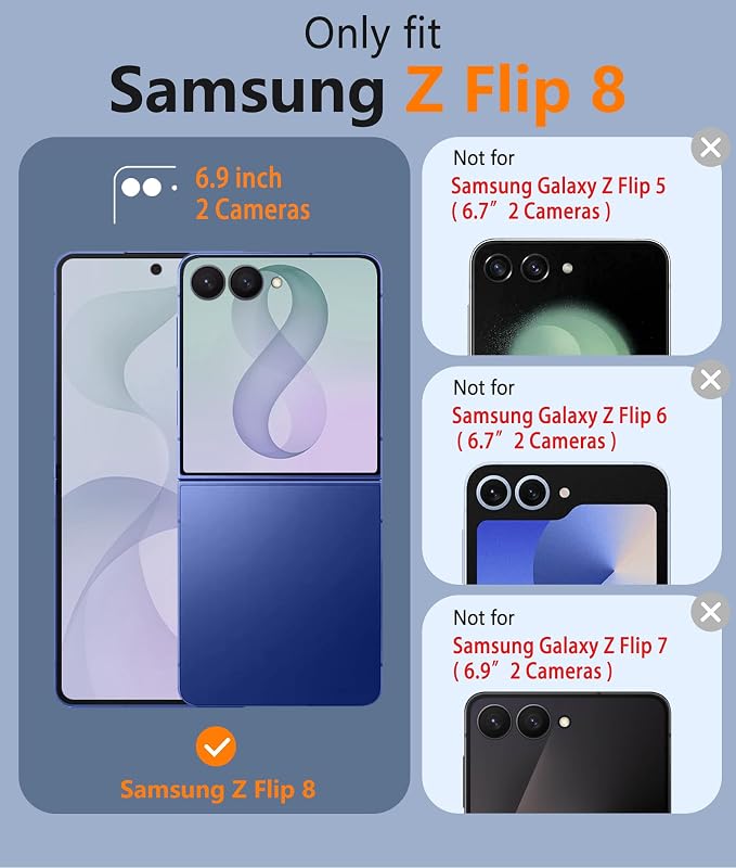 FNTCASE for Samsung Galaxy Z Flip 8 Case, Fit for Magsafe, Screen Protector | Hinge Protection, Translucent Matte, 18FT Military Grade Drop Proof, Protective Phone Cover, Black - Image 2