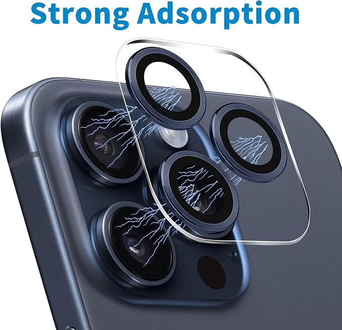 3 Pack Dengduoduo Tempered Glass Camera Lens Protector for iPhone 15 Pro 6.1" & for iPhone 15 Pro Max 6.7", Ultra HD, 9H Hardness, Anti-Scratch, Case Friendly, Easy to Install [No Affect on Night Shots] - Image 4