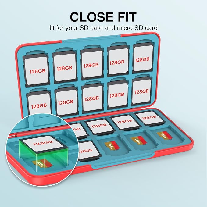 HEIYING SD Card Holder with 40 Precise Slots for SDXC SDHC Micro SD Cards | Portable SD Card Case, Hard ABS Shell with Soft Silicone Lining, Precise Card Slots,Magnetic Closure for Neat Storage - Image 3