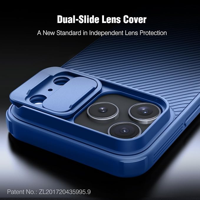 Nillkin Camshield Case for iPhone 17 Pro Max Case, [Built-in Dual Camera Cover][Slim Profile] [Military Grade Drop Protection] Shockproof Bumper Phone Case 6.9 inch 2025 Blue - Image 2