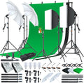 LINCO Lincostore Photo Video Studio Light Kit AM169 | Photography lighting kit, 3 muslin backdrop (black/white/green), softbox & carry bag; for portrait, video, product shoots by LINCO