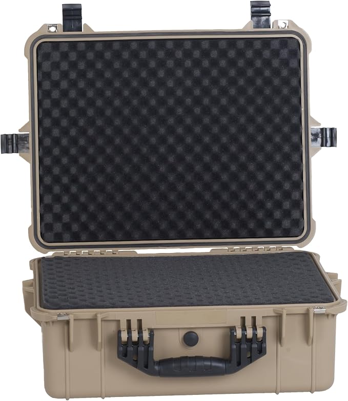 MEIJIA All Weather IP67 Waterproof Hard Camera Case,Hard Protective Case,Hard Case with Customizable Foam,Fit Use of Drones,Camera,Equipments,Pistols(Desert Tan,20.62 x16.85x8.11inches) - Image 6
