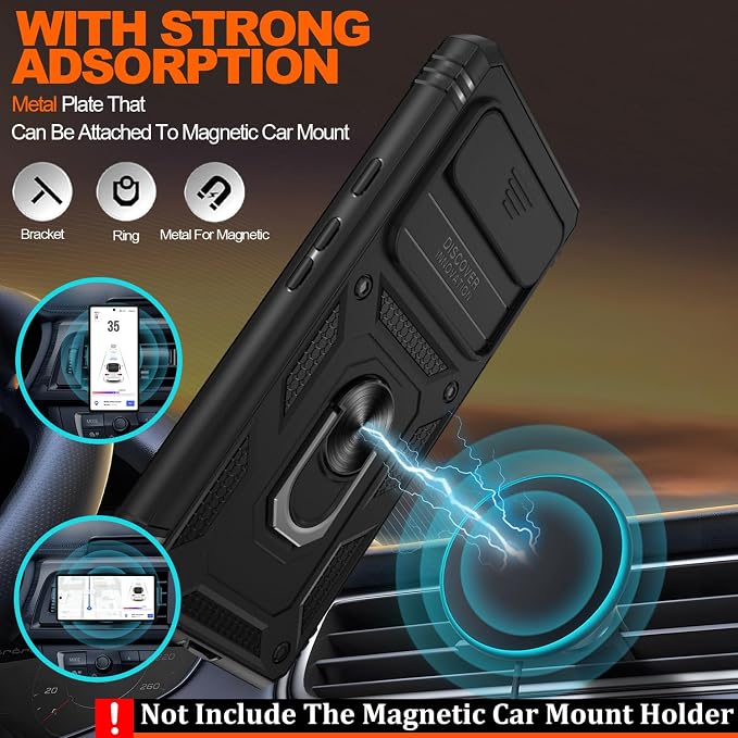 Gritup for Google Pixel 6 Case: Pixel 6 Case with 2*Screen Protector | Magnetic Stand & Slide Camera Cover | Shock Proof Military-Grade Funda para Google 6 Cover -Black - Image 6