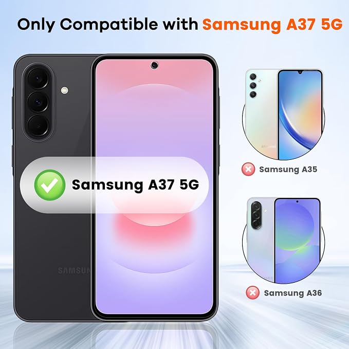 4+4 for Samsung Galaxy A37 5G Screen Protector Camera Lens Protector | 9H Tempered Glass Cell Phone Protector - Image 2