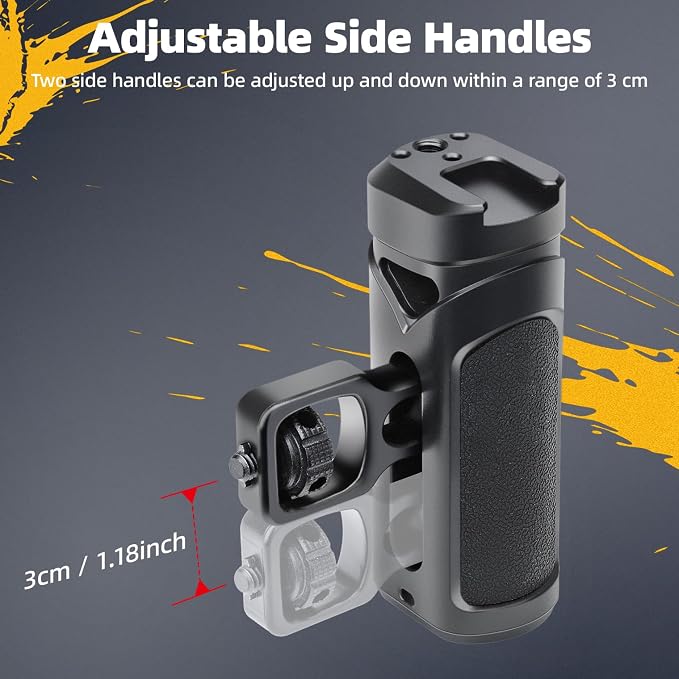 Zeadio Smartphone Video Rig, Phone Cage with Adjustable Dual Handles & Movable Mount, 8 Cold Shoes & 26 1/4" Thread Holes, Filmmaking Stabilizer for All Smartphones, Vlogging YouTube Tiktok Recording - Image 5