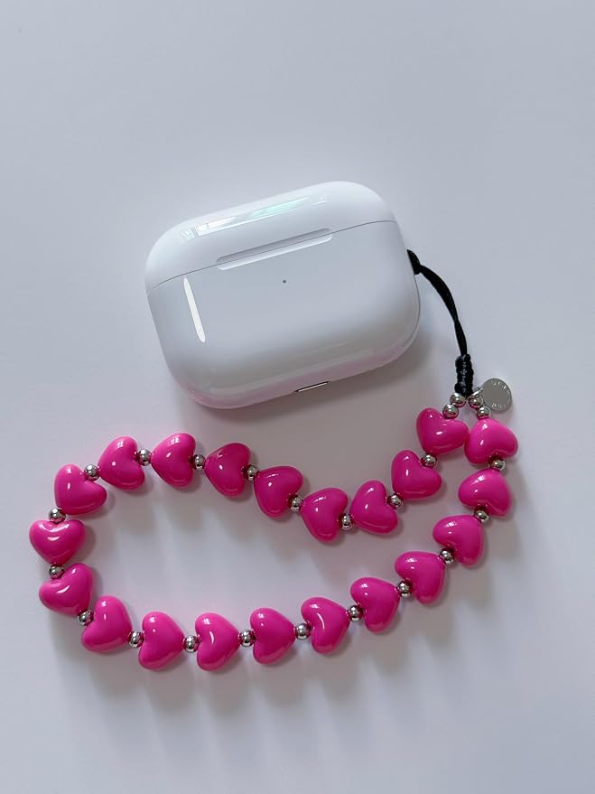 Drawwind Phone Charm Strap Cute Wrist Straps Cell Phone Charm String Y2K Aesthetic Lanyard Wristlet Chain for Case Camera AirPods Bags Keychains (Love Hearts) - Image 3