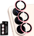 for Samsung Galaxy S26 Plus Camera Lens Protector, Individual Metal Ring Tempered Glass Lens Cover, [Strong Adsorption] Scratch Resistant Ultra-Thin HD Clear Lens Cover, 1 Set-Pink Shine by Btscase