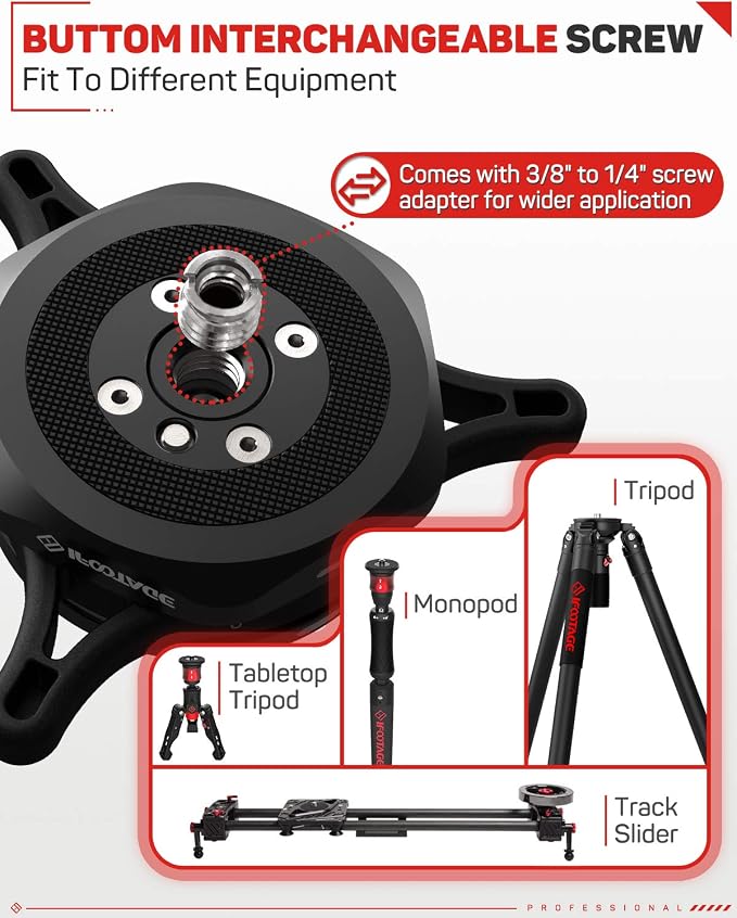 IFOOTAGE Seastar Q1S Upgrade Camera Quick Release Plate | Quick Connect Tripod Mount Compatible with Canon Nikon Sony DSLR Camcorder, Video Photography Ball Head Tripod Monopod Slider - Image 4